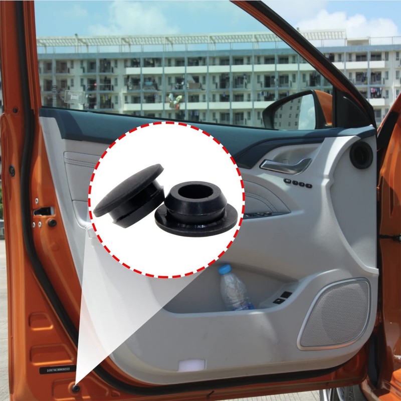 ONLYKXY 5 Pcs Black Silicone Round Snap in Type Locking