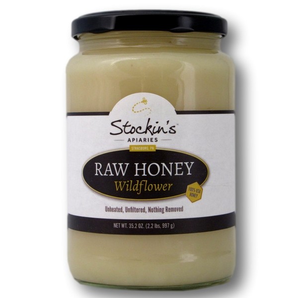 Stockin's Unheated and Unfiltered Raw Wildflower Honey, 35.2 Oz. Jar