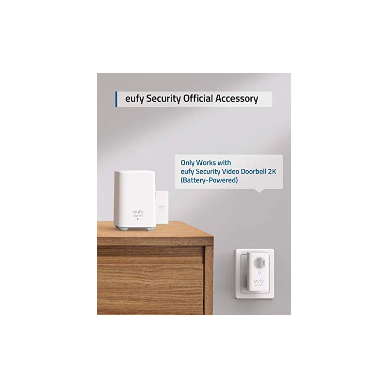 eufy Security Video Doorbell Add-on Chime, Requires 2K (Battery Powered)
