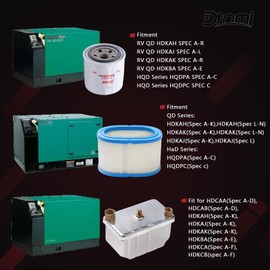 Dtomi Air Fuel Filter, Spin-On Oil Filter Compatible With Cummins Onan Quiet Diesel 6000 7500 8000 Auxiliary Power Unit Generator Replaces# AF27906, LF3591, FF236, 1402897, 1220833, 1492513
