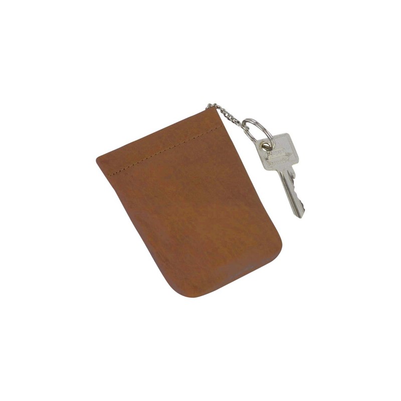 LEAS Snap Key Case Key Bell Genuine Leather, Cognac, Snap