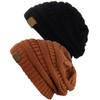 C.C Trendy Warm Chunky Soft Stretch Cable Knit Beanie Skully,