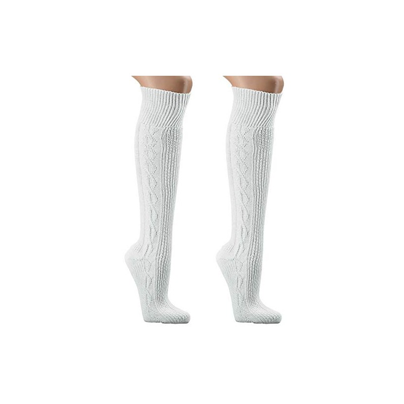 krautwear Men's Women's Traditional Costume Socks Knee-High Socks, White -