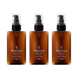 Herbal Leaf Organic Hair Oil, Non-Rinsing Outbath Treatment, Fresh Tea Scent, 3.4 fl oz (100 ml), Set of 3