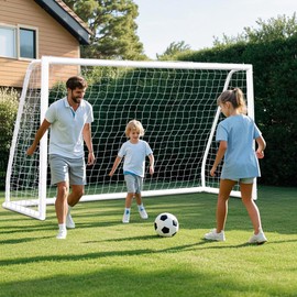 JungleA 8x5 / 10x6.5 FT Soccer Goal for Backyard, Kids and Adults Portable Shooting Training Aid with Carry Bag, Portable & Weatherproof
