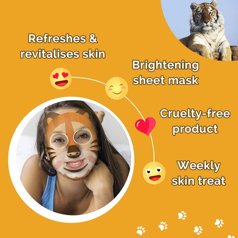 7th Heaven Tiger Sheet Face Mask Apple and Kiwi Revitalising