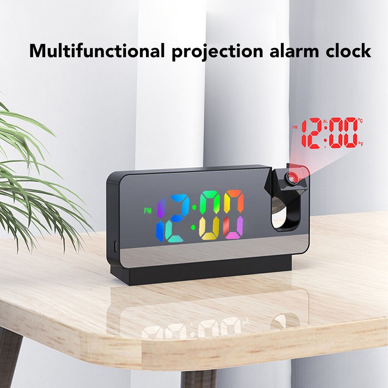 Digital Alarm Clock Temperature Display Calendar Snooze Mute Voice Activated
