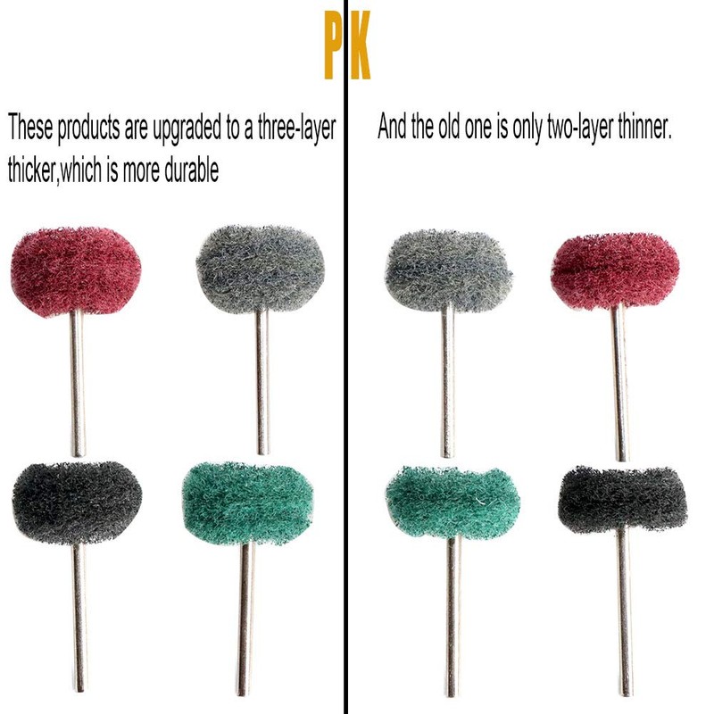 FPPO 100PCS Abrasive Buffing Polishing Wheel Set for Rotary Tool,Mini