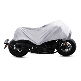 X AUTOHAUX Motorcycle Cover Lightweight Half Cover Outdoor Waterproof Rain Dust Protector Silver Tone M Size for Most Full Dress Touring Cruiser