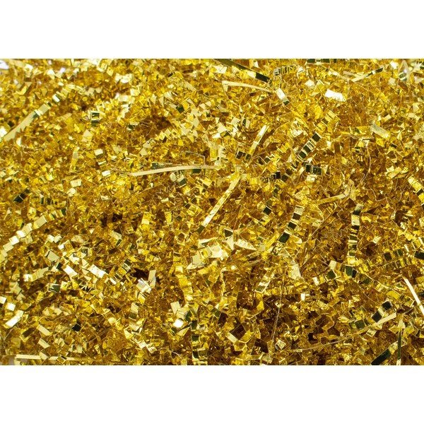 Stephanie Imports Made In USA Crinkle Cut (Zig Fill) Shredded Paper 2 lbs (Metallic Gold)