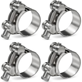 PEROMI 4 Pack 23-25mm T-Bolt Hose Clamp,Stainless Steel_304 Intercooler Pipe Tube Clamps,Turbo Pipe Clamps,Clamp Adjustable Range 0.9"-1"（ Identify the shop-Sold by peromi）