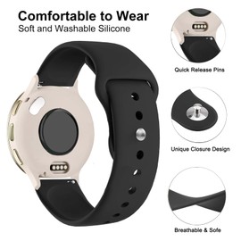 ZOCOVIN Silicone Watch Bands for Garmin Venu 3S/Vivoactive 4S/Venu 2S/Vivomove 3S, Soft Sport 18mm Waterproof Replacement Wristband Strap for Garmin Forerunner 255s/265S