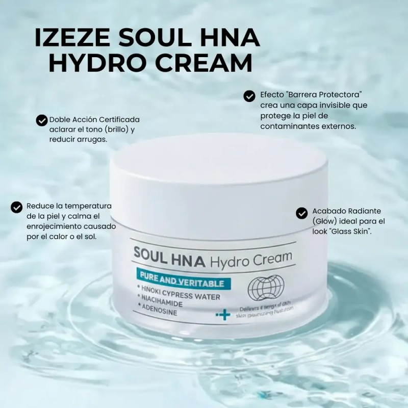 Crema Facial IZEZE Coreana Hydro con Niacinamida y Centella Asiática