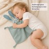 Sage Green Organic Cotton Muslin Bunny Lovey Security Blanket 11"