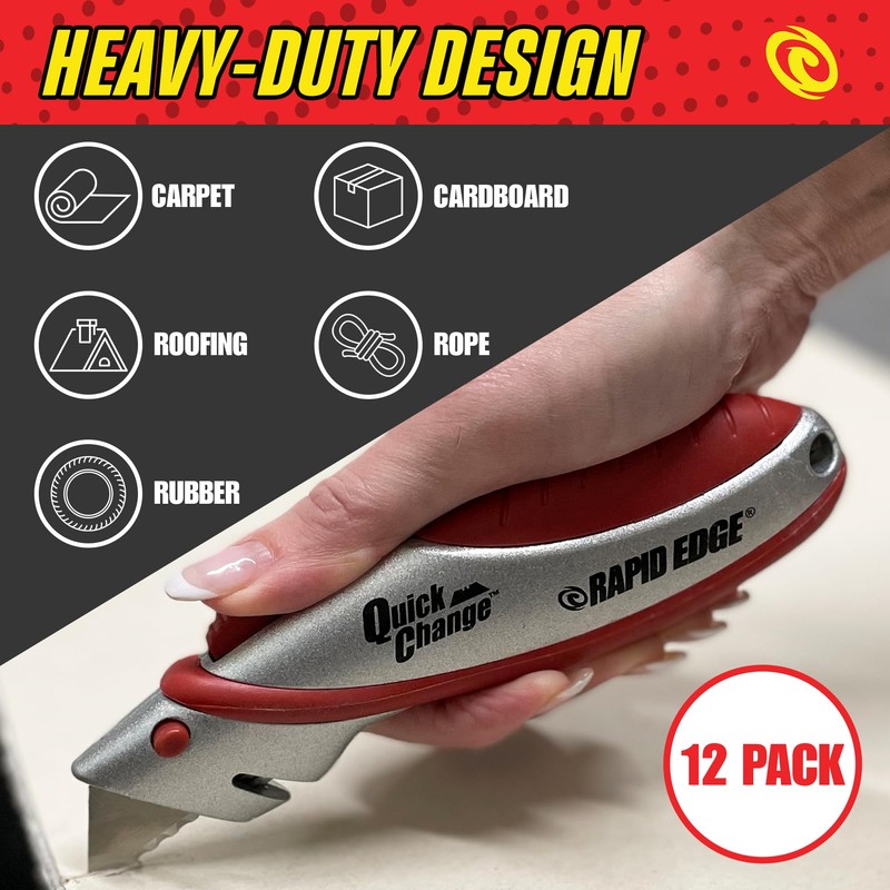 Rapid Edge Quick-Change Utility Knife, Heavy-duty Razor Knife with String