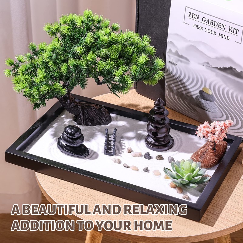 Zen Garden Kit for Desk Decor - Premium Beautiful Japanese