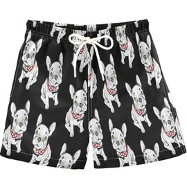 visesunny French Bulldog Animal Swim Trunks Boys Toddler Bathing Suits for Kids Swimwear Baby Boy Swimsuit Boys Swim Shorts