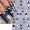 4 Sheets Christmas Nail Stickers for Nail Art-5D Embossed Self-Adhesive