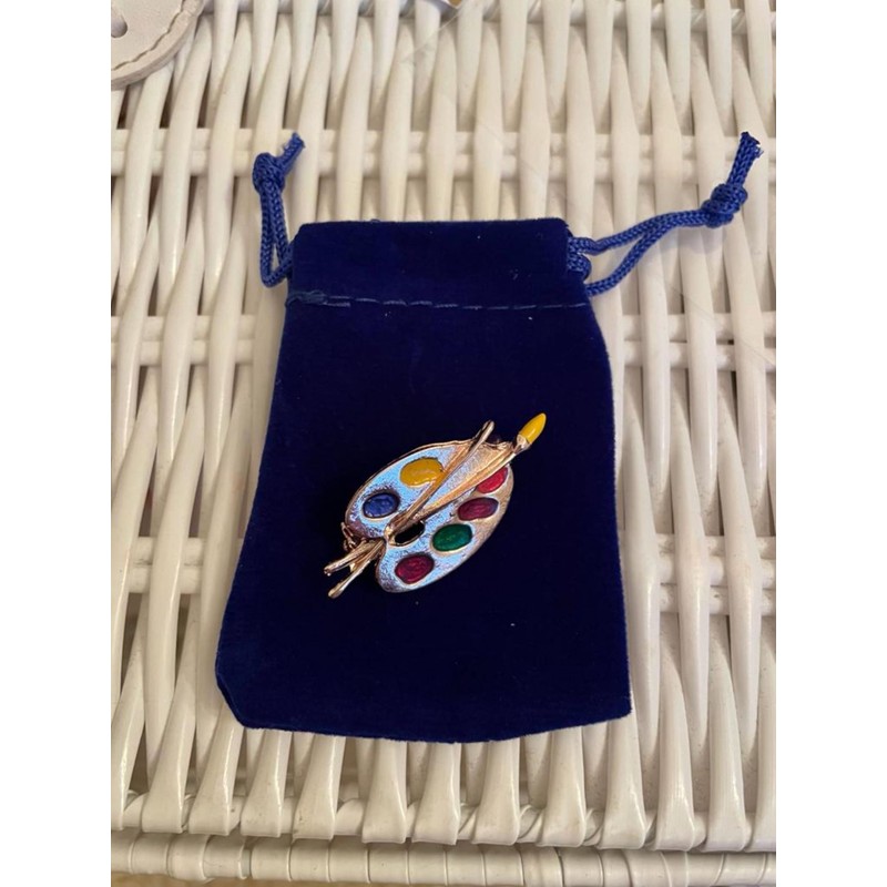 Painting Palette Artist Brooch for Women, Colourful Painter Pin Jewellery