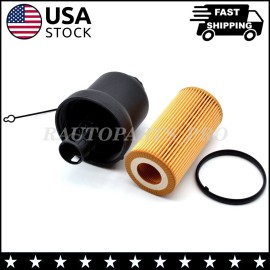 HAOTOM Oil Filter Cover Cap Set For VW Jetta Beetle Rabbit MK5 MK6 2.5L 2006-2014