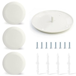 Round Ceiling Hole Cover Plate - 5.38 Inch White Ceiling Blank Wall Hole Plate Cover for 3-1/2" or 4" Round/Octagonal Electrical Box Holes or Fixture Boxes (4 Pack)