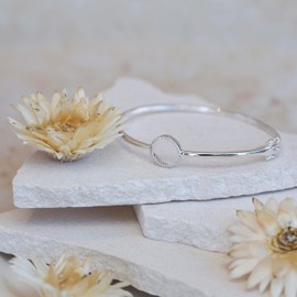 Tuscany Silver Women's Sterling Silver Cubic Zirconia Ring Bangle