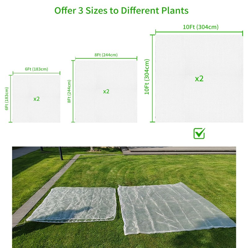 KEOHOLI Large 2 Packs Fruit Tree Netting Bags with Zipper