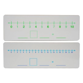 Dry Erase Number Line, Double Sided Whiteboard, 1 Pack 4x12, Side 1 1-10 Side 2 1-20 with Blank Math Sentence