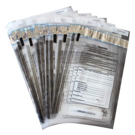 zmybcpack 100 Pack Clear FREEZFraud Deposit Bags, Tamper-Evident Bags, Security Bank Pocket, 9 x 12 Inches