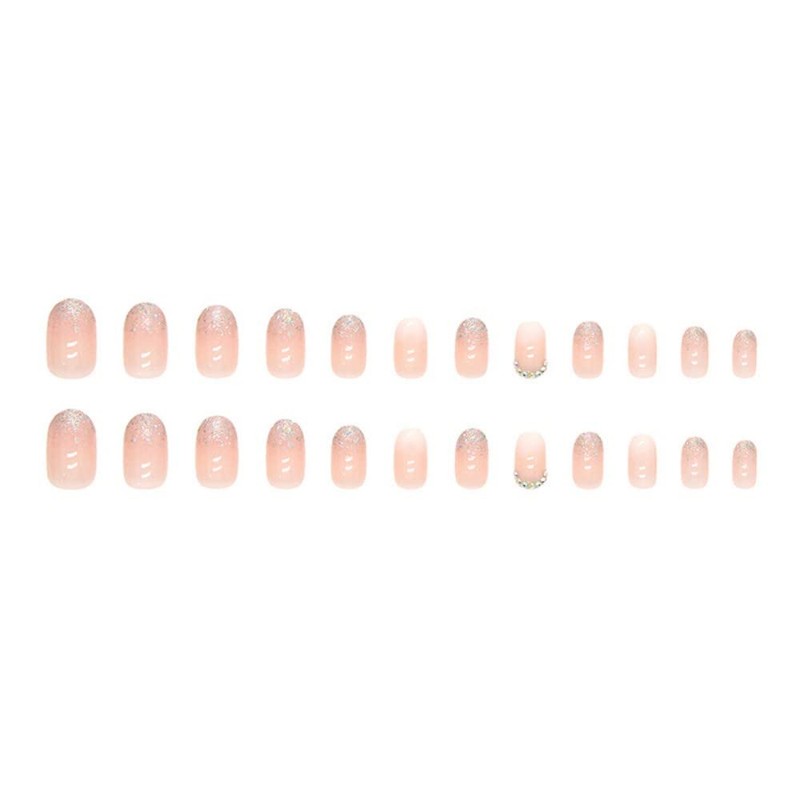 KQueenest Colour Gradient Pink Print on Nails Medium Almond Shape,