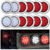 Riakrum 12pcs 4 Inch Round LED Trailer Tail Lights Kit