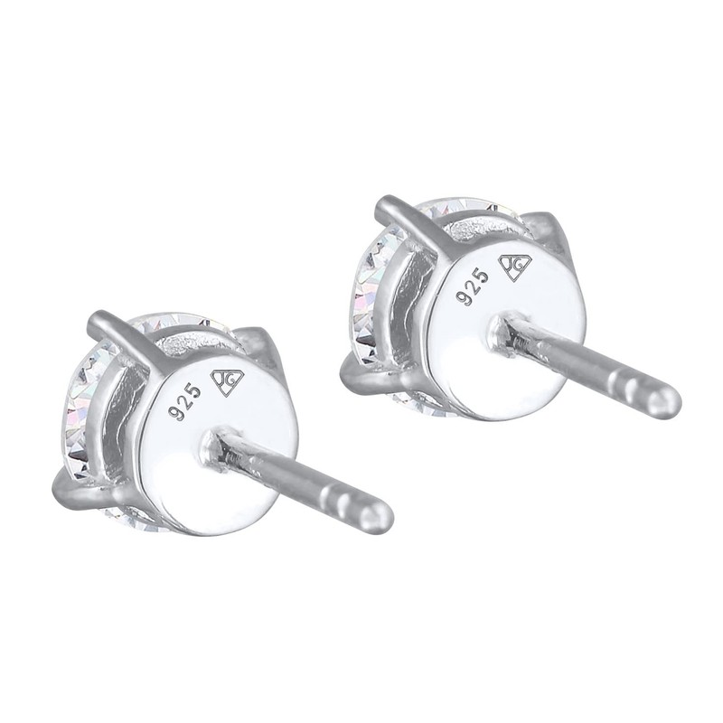 Kuzzoi 0306152222 Men's Stud Earrings Round (6 mm) with Sparkling