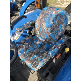 Durafit Seat Covers, LS MT3 Open Station Tractor Blue Camo Waterproof Seat Covers for Tractor, Check Picture Matches Your Seats. Two Piece seat