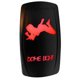 50 Caliber Racing 50 Caliber Racing Automotive Rocker Switch 12V 20A ON/Off LED Red Backlit Dome Light Girl - Water Proof UTV, Auto, Boat (Red 5362A25)