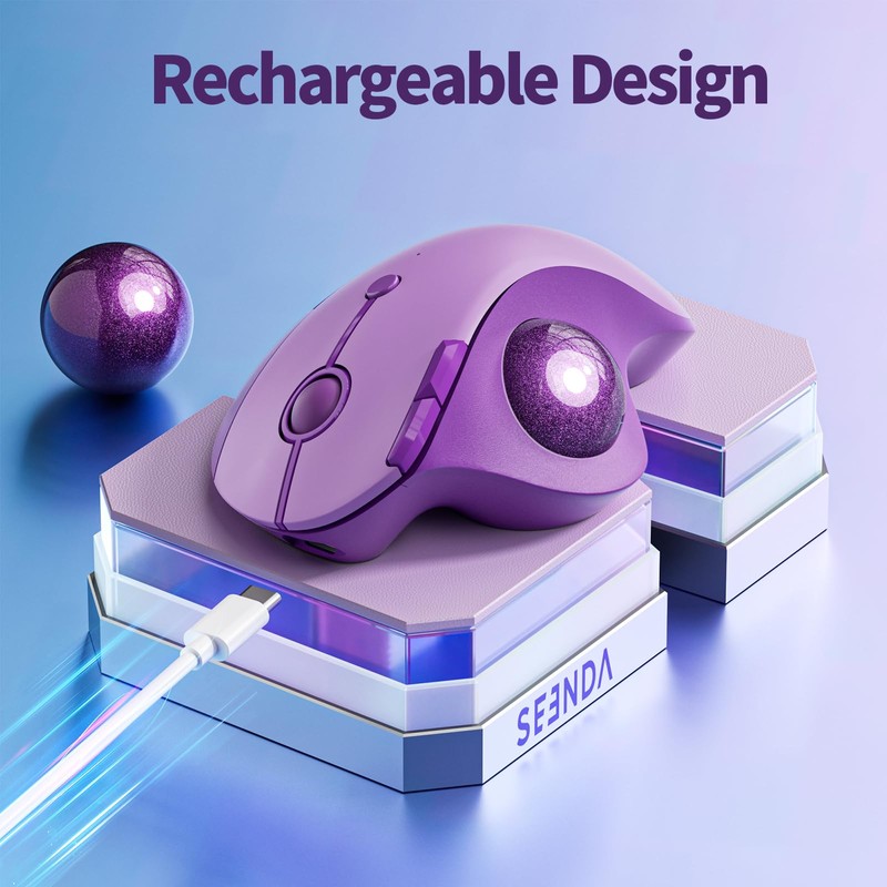 seenda Wireless Trackball Mouse, Ergonomic Mouse Bluetooth - Rollerball Mouse