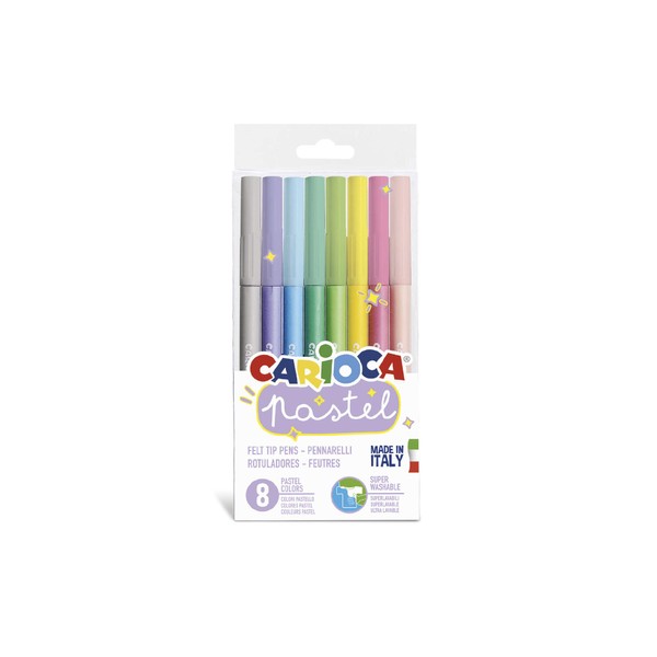 Carioca Pastel Colours Tapered Tip Washable Ink Non Toxic Assorted