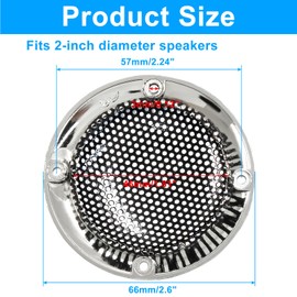 Unlorspy 4pcs Silver Round Speaker Grills Cover 2 Inch Car Speaker Covers Metal Mesh Speaker Grille Replacement with Screws for Car