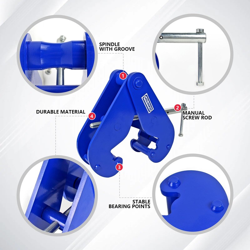 KARRYTON Beam Clamp 6600LB/3Ton,for Lifting & Rigging, 3.1-12.6Inch Beam Flange