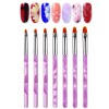 TIKA 7-Piece UV Gel Nail Art Brush Set, Flower Painting
