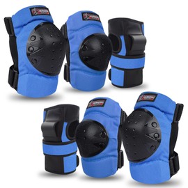 Adult & Kids Knee Pads Elbow Pads Wrist Guards Protective Gear Set for Skateboarding, Skating, Inline Skating, Roller Skating, Scooter, BMX Biking Cycling and Outdoor Extreme Multi-Sports