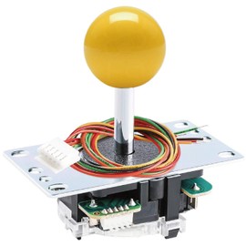 SANWA JLF-TP-8YT - Joystick original amarillo - para Arcade Jamma Game 4 y 8 vías ajustable, compatible con Catz Mad SF4 Tournament Joystick (tapa de bola amarilla) S@NWA