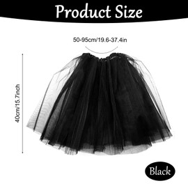 Tutu Skirt for Women Adult 3 Layered Tulle Skirt Black for Dress-up Parties Dancing