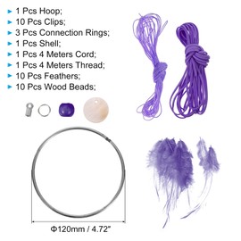 PATIKIL DIY Dream Catcher Kit, Making Dream Catcher Supplies Wall Hanging Handmade Dream Catcher Kits for Beginner Style 3, Purple