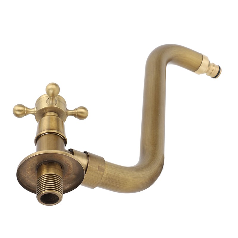 S Spout Antique Wall Mounted Faucet Single Cold Anti Freeze
