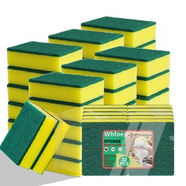 Whfoeps Whfoeps Scrub Sponges Kitchen 32 Count, Non-Scratch Scrub Dish Sponges, Heavy Duty Scrub Sponges for Cleaning, Effortlessly Clean Your Stovetop, Sinks, Stoves, Appliances, ZSQ111