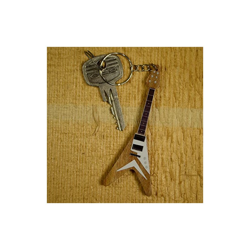 FTWDesign Rock Guitar Keyring, light brown