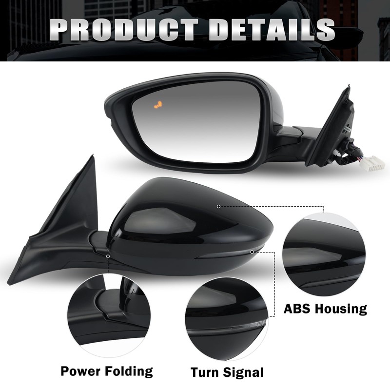 Left Driver Side Mirror Compatible With Honda Accord 2018-2022 with
