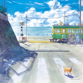 Yanoman 306 Piece Jigsaw Puzzle Hisaka, Kamakura High School No. 1 Railroad Crossing [Square Puzzle] (9.8 x 9.8 inches (25 x 25 cm)