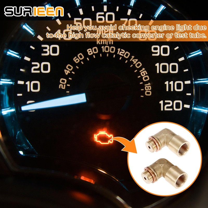 90 Degree Brass Extension Spacer, Angled Oxygen Sensor Extender Adapter