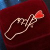 tanxuan Hand Gesture Heart Enamel Pin Metal Brooch Sign Language